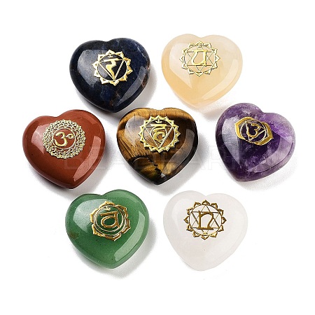7 Chakra Natural Gemstone Ornaments G-P537-01A-1
