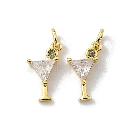 Brass Pave Cubic Zirconia Pendants KK-P325-17A-G-1
