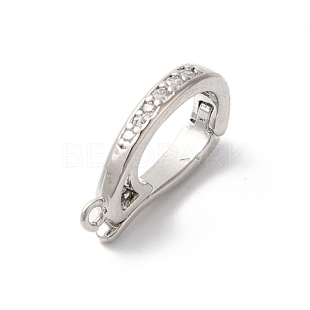 Brass Micro Pave Clear Cubic Zirconia Enhancer Shortener Pendant Bails KK-H483-03P-1