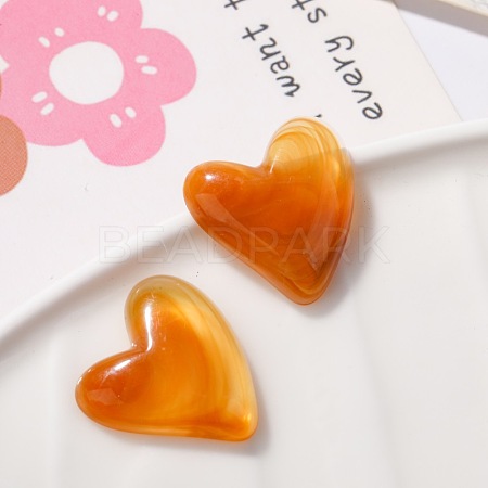 Opaque Resin Cabochons HEAR-PW0002-029C-1