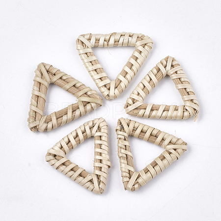 Handmade Reed Cane/Rattan Woven Linking Rings WOVE-T006-017-1