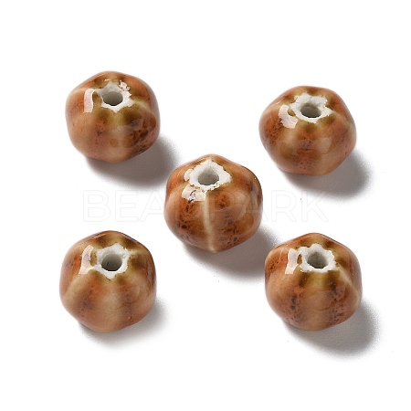Vintage Porcelain Pumpkin Beads PORC-L080-H05-1