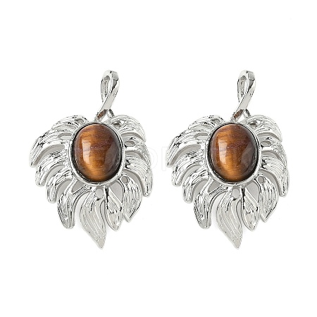 Natural Tiger Eye Pendants G-L623-04P-09-1