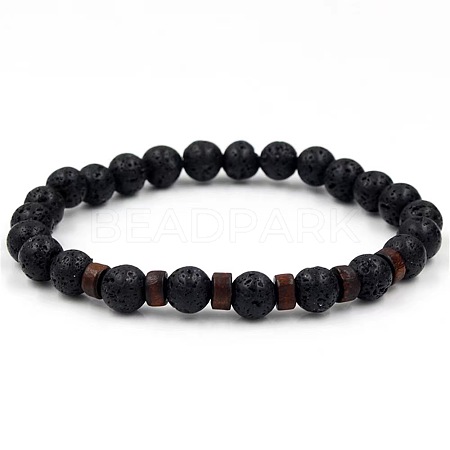 Sparkling Stone Volcano Stone Black Iron Stone Bracelet Couple Bracelet Personalized Bracelet YS6275-3-1