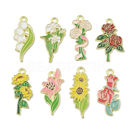 Alloy Enamel Pendants FIND-I064-06G-01-1