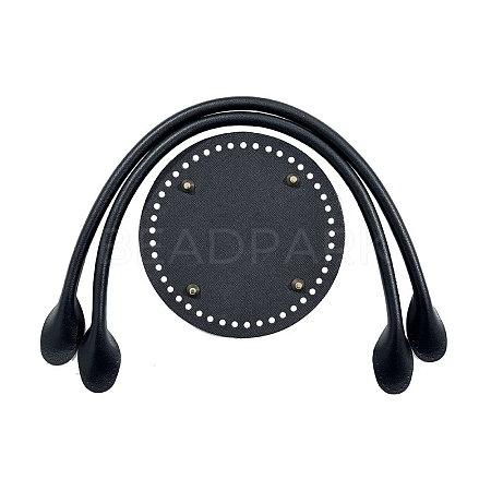 PU Leahter Knitting Crochet Round Bags Bottom and Bag Handles PW-WGDBD8B-07-1