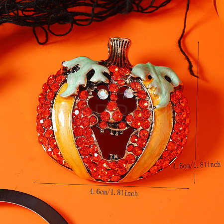 Halloween Alloy Enamel Pumpkin Brooches for Women LS-SC0855-1-1