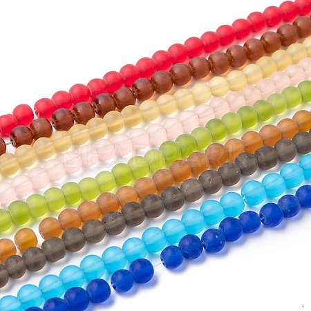Transparent Glass Beads Strands GLAA-Q064-M-6mm-1