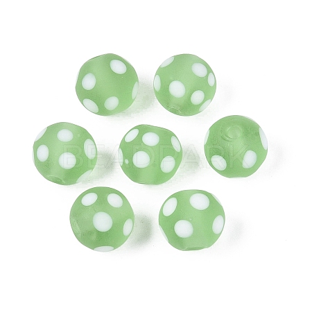 Frosted Handmade Lampwork Beads LAMP-Q039-10H-1