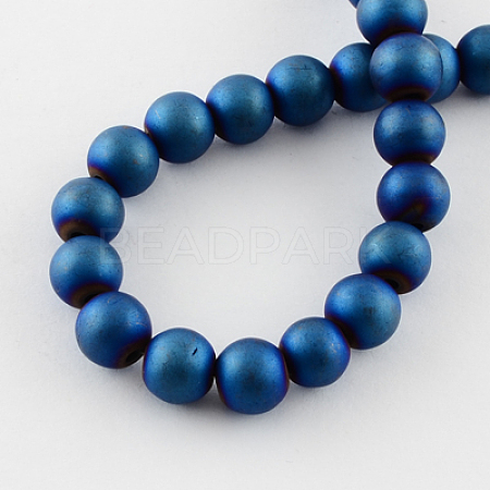 Non-magnetic Synthetic Hematite Beads Strands G-Q933-4mm-05-1