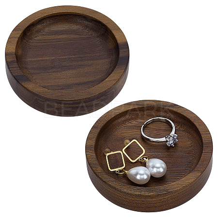 Flat Round Wood Jewelry Plate DJEW-WH0027-06B-1