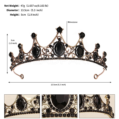 Alloy Rhinestone Hair Bands  for Woman Girls PW-WGA69DD-06-1
