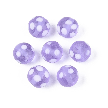 Frosted Handmade Lampwork Beads LAMP-Q039-10E-1