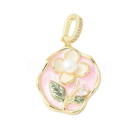 Brass Enamel Pendants KK-F886-03G-04-1