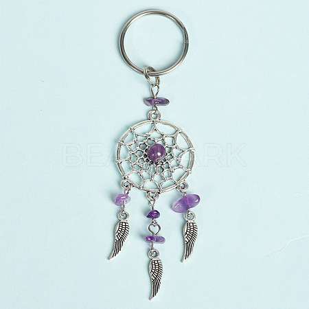 Natural Amethystwith Aolly Keychain PW-WG49538-02-1