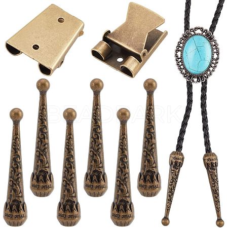 3Pcs Iron Bolo Tie Slide Clasps FIND-ANB0003-18AB-1