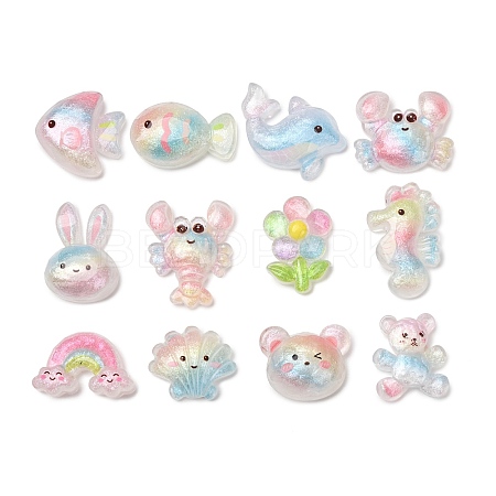 Ocean Epoxy Resin Cabochons RE-CBAE980-03-1