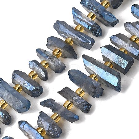 Electroplate Natural Quartz Crystal Beads Strands G-F800-B11-1