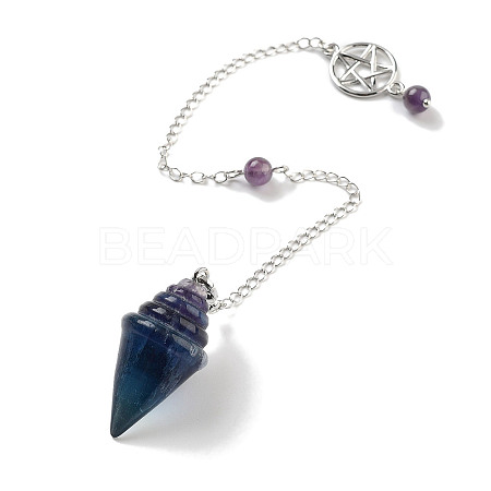 Natural Fluorite Pointed Dowsing Pendulums G-K338-13P-05-1