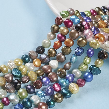 Dyed Natural Cultured Freshwater Pearl Beads Strands X-PEAR-R012-20-1