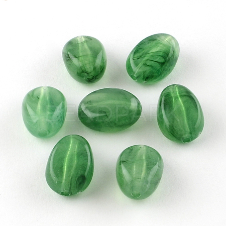 Oval Imitation Gemstone Acrylic Beads X-OACR-R052-08-1
