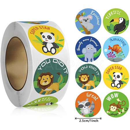 500 Paste Paper Self-Adhesive Stickers AJEW-S085-01E-1
