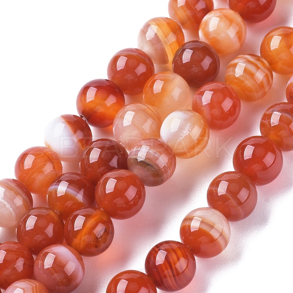 Natural Striped Agate/Banded Agate Beads Strands - Beadpark.com