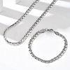 304 Stainless Steel Box Chain Necklaces & Bracelets Sets SJEW-D091-12P-1
