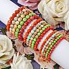 3Pcs 3 Size Synthetic Imperial Jasper Round Beaded Stretch Bracelets Set BJEW-SW00064-25-4