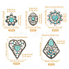 10Pcs 5 Styles Synthetic Turquoise Dyed Pendants FIND-TA0003-28-3