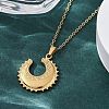 Crescent Moon 304 Stainless Steel Pendant Necklaces NJEW-M096-33G-5