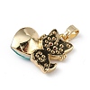 Real 18K Gold Plated Rack Plating Brass Micro Pave Cubic Zirconia Pendants KK-C015-31G-4