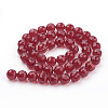 Faceted Red Transparent Glass Round Bead Strands X-GLAA-R095-12mm-22-2