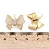 Brass Micro Pave Clear Cubic Zirconia Stud Earrings EJEW-H154-13G-5