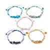 Natural & Synthetic Gemstone Chip Bead Braided Bracelets for Women BJEW-JB09992-1