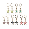 Alloy Enamel Starfish Dangle Leverback Earrings EJEW-JE05602-1
