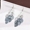 430 Stainless Steel Leaf Dangle Earrings EJEW-A137-08P-03-2