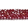 Opaque Solid Color Electroplate Glass Beads Strands LS-EGLA-A039-P4mm-B01-1