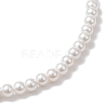 Rond Shell Pearl Beaded Stretch Bracelets for Women BJEW-JB11038-4