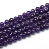 Natural Amethyst Round Bead Strands G-L170-6mm-02-1