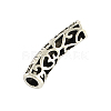 Tibetan Style Hollow Alloy Curved Tube Beads TIBEB-Q058-16AS-FF-2