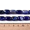 Dyed Natural Banded Agate Beads Strands G-T144-44C-5