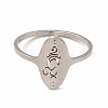 304 Stainless Steel Yoga Theme Finger Ring for Women RJEW-K239-16P-1