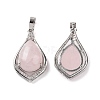 Natural Rose Quartz Pendants G-H283-04P-24-2