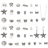 108Pcs 18 Styles Tibetan Style Zinc Alloy Spacer Beads FIND-CA0006-43-1