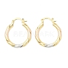 Brass Two Tone Twist Hoop Earrings EJEW-B117-06A-M-4