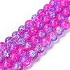 Spray Painted Crackle Glass Beads Strands CCG-Q002-10mm-09-1