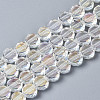 Electroplate Transparent Glass Beads Strands X-EGLA-Q125-001A-1