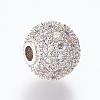 Brass Micro Pave Cubic Zirconia Beads LS-ZIRC-E134-8mm-04P-2