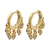 Brass Micro Pave Clear Cubic Zirconia Huggie Hoop Earrings EJEW-K083-45G-3